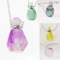 Quartz Aromatherapy Necklace, Perfume Bottle, polished, fashion jewelry & for woman & faceted 36*21.8mm 