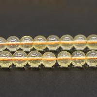 Citrin Naturperlen, Gelbquarz Perlen, rund, poliert, DIY & verschiedene Größen vorhanden, gelb, verkauft von Strang