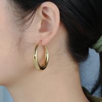 Edelstahl Hoop Ohrringe, Kreisring, plattiert, Modeschmuck, keine, 28*40*8.4mm, verkauft von Paar