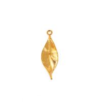 Zinc Alloy Leaf Pendants, gold color plated, Unisex 