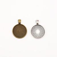 Zinc Alloy Pendant Cabochon Setting, Round, plated, DIY Approx 