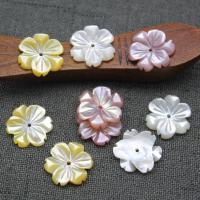 Natural Freshwater Shell Beads, Flower, Carved, DIY 15mm 