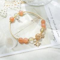Crystal Bracelets, Brass, with Crystal, fashion jewelry orange 