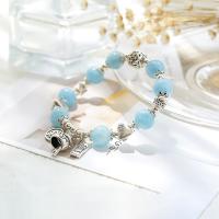 Quartz Bracelets, Brass, with Quartz, fashion jewelry blue 
