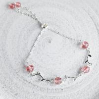 Quartz Bracelets, Brass, with Strawberry Quartz, fashion jewelry 13-19CM 