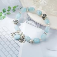 Aquamarine Bracelet, Brass, with Aquamarine, fashion jewelry blue 