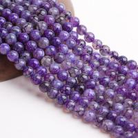 Natural Dragon Veins Agate Beads, Round, polished, DIY purple cm 