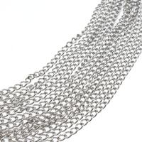 Stainless Steel Oval Chain, plated, DIY, silver color, 6*4*2mm 