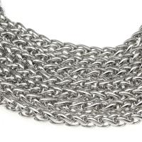 Stainless Steel Rope Chain, plated, DIY silver color 