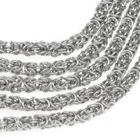 Нержавеющая сталь веревку цепи, нержавеющая сталь, Другое покрытие, DIY, серебряный, 6*6mm, продается м