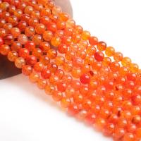 Natural Dragon Veins Agate Beads, Round, polished, DIY reddish orange cm 