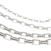 Снаряженная цепь из нержавеющей стали, нержавеющая сталь, Другое покрытие, DIY & разный размер для выбора, серебряный, продается м