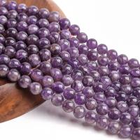Natürliche Amethyst Perlen, rund, poliert, DIY & verschiedene Größen vorhanden, violett, Länge:15 ZollInch, verkauft von Strang