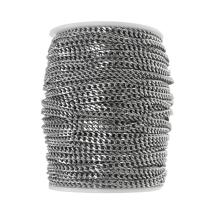 Снаряженная цепь из нержавеющей стали, нержавеющая сталь, Другое покрытие, DIY, серебряный, 50м/Золотник, продается Золотник