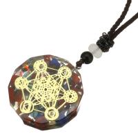 Glass Gemstone Necklace, with Waxed Cotton Cord, plated, fashion jewelry & for woman 2mm .8 Inch 
