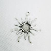 Zinc Alloy Jewelry Pendants, Sun, antique silver color plated, Unisex 