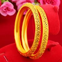 Brass Bangle, gold color plated & for woman & hollow, 8mm 