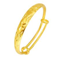 Bracelet en laiton, Placage de couleur d'or, réglable & pour femme, 9mm, Diamètre inté Environ 59mm, Vendu par PC