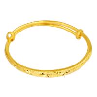 Brass Bangle, gold color plated, adjustable & for woman, 3.5mm, Inner Approx 58mm 