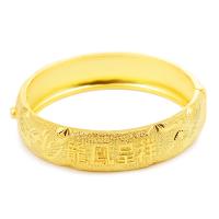 Bracelet en laiton, Placage de couleur d'or, pour femme, 15mm, Diamètre inté Environ 60mm, Vendu par PC
