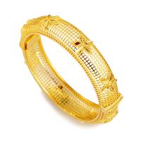 Brass Bangle, gold color plated, for woman & hollow, 14mm, Inner Approx 62mm 