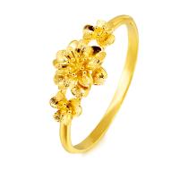 Bracelet en laiton, fleur, Placage de couleur d'or, pour femme, 22mm, Diamètre inté Environ 50mm, Vendu par PC