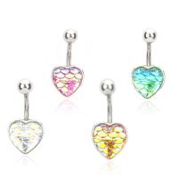 Stainless Steel Belly Ring, with Zinc Alloy, Heart, plated, for woman 