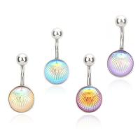 Stainless Steel Belly Ring, with Shell, plated, for woman 