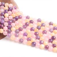 Gemischte Farbe Quarz Perlen, Natürlicher Quarz, rund, poliert, DIY & verschiedene Größen vorhanden, gemischte Farben, Länge:15 ZollInch, verkauft von Strang