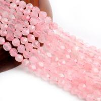 Natural Rose Quartz Beads, Rhombus, polished, DIY & faceted, pink, 8mm Inch 
