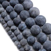 Labradorite Beads, Round, DIY & frosted, black 