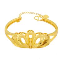 Bracelet en laiton, Placage de couleur d'or, pour femme, 22.4mm, Diamètre inté Environ 44.7mm, Vendu par PC