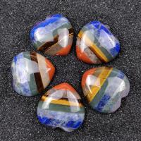 Décoration de pierre perles, Pierre naturelle, coeur, poli, DIY, multicolore Vendu par PC