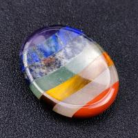 Naturstein Schaben Platte, oval, poliert, DIY, farbenfroh, 35x45mm, verkauft von PC