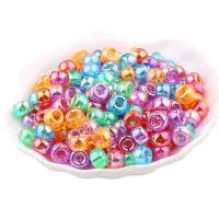 Perles acryliques plaquée, Acrylique, DIY, couleurs mélangées Environ 4mm, Environ Vendu par sac