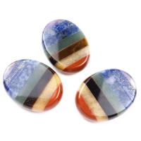 Décoration de pierre perles, Pierre naturelle, ovale, poli, DIY, multicolore Vendu par sac