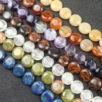 Mixed Gemstone Beads, Natural Stone, Flat Round, polished, DIY 16mm  