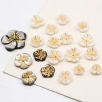 Natural White Shell Beads, Flower, Carved, DIY 