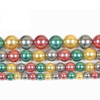 Perles de coquillage de couleur AB, Shell Pearl, Rond, DIY & normes différentes pour le choix & styles différents pour le choix, beige, Vendu par brin