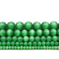 Katzenauge Perlen, rund, DIY & verschiedene Größen vorhanden, grün, verkauft von Strang
