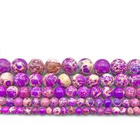 Impression Jasper Bead, Round, DIY purple 