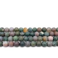 Natural Indian Agate Beads, Round, DIY & matte & frosted, mixed colors 