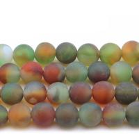 Natural Malachite Agate Beads, Round, DIY & matte & frosted, multi-colored 