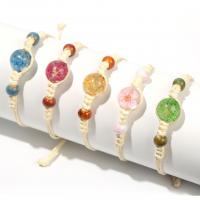 Glass Jewelry Beads Bracelets, Glass Beads, with Dried Flower, Donut & fashion jewelry 12mm cm 