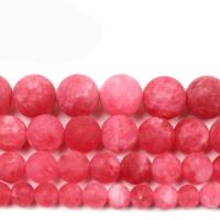 Rhodonit Perle, rund, DIY & verschiedene Größen vorhanden & stumpfmatt & satiniert, rot, verkauft von Strang
