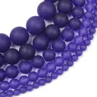Purple Chalcedony Bead, Round, DIY & matte & frosted 