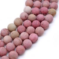 Rhodonit Perlen, rund, DIY & verschiedene Größen vorhanden & stumpfmatt & satiniert, Rosa, verkauft von Strang