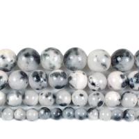 Blassbraune Jade Perle, rund, DIY & verschiedene Größen vorhanden, weiß und schwarz, verkauft von Strang