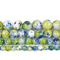 Persian Jade Beads, Round, DIY yellow camouflage 