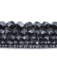 Las Perlas De Hematites Sin Magnético, Hematite, Esférico, Bricolaje & diverso tamaño para la opción, Negro, Vendido por Sarta